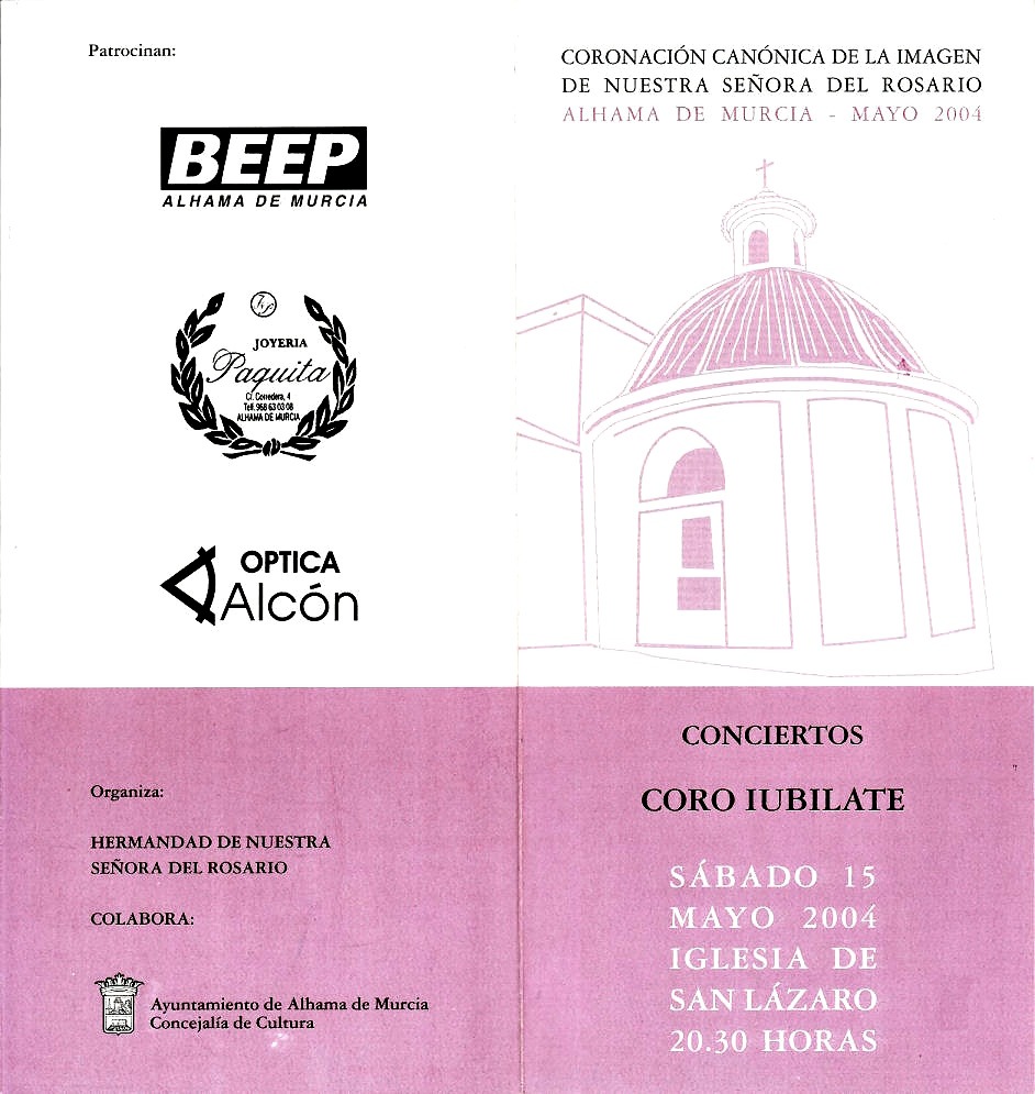 Coro Iubilate en Alguazas y Alhama: conciertos sacros 2004